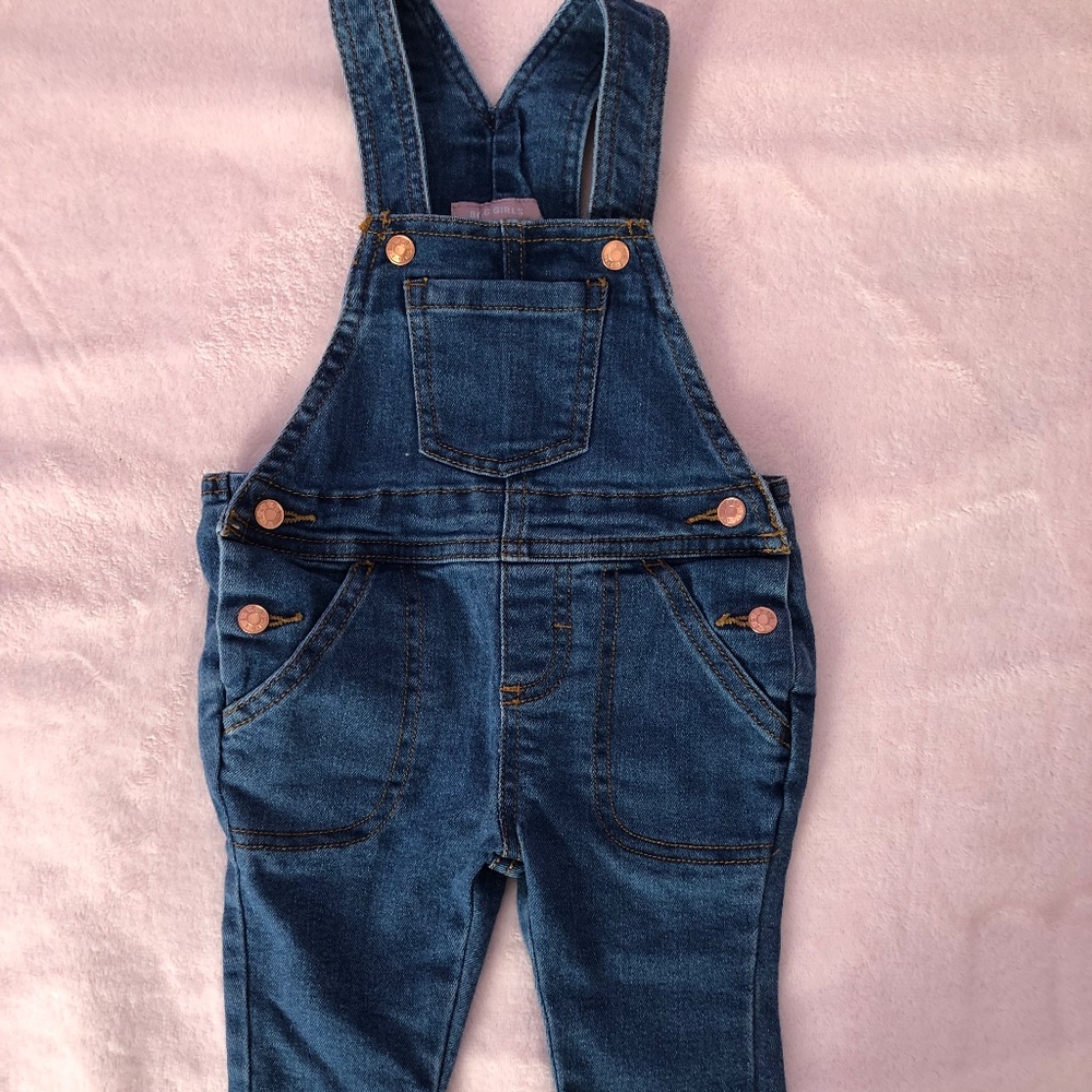 BCBG Girls Denim Overalls - Size 9M